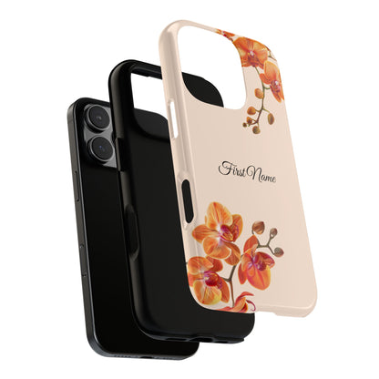 Orange Orchids Tough Cases, Protective Phone Cover, Gift for Her, Unique 3D Wraparound Case, Customizable Case,  Google Case