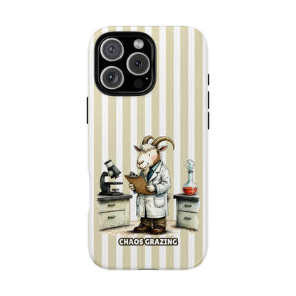 Chaos Grazing Goat Phone Case - Scientist Goat Design - Sarcastic Animal Tough Case
