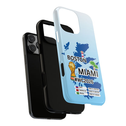Scotland WC2026 Fixtures Phone Case - Boston and Miami Matches - World Cup Schedule