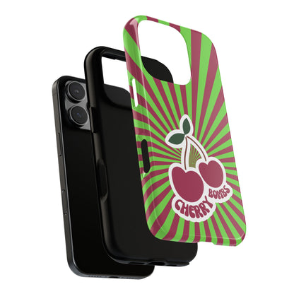 Cherry Bombs Tough Phone Case - Retro Fruit Design for Popular Smartphones