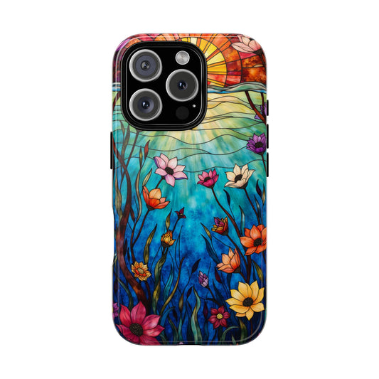 Vibrant Floral Phone Case - Tough Cases | Artistic Phone Cover, Unique Gifts, Summer Accessories, Boho Style, Nature Lover's Gift
