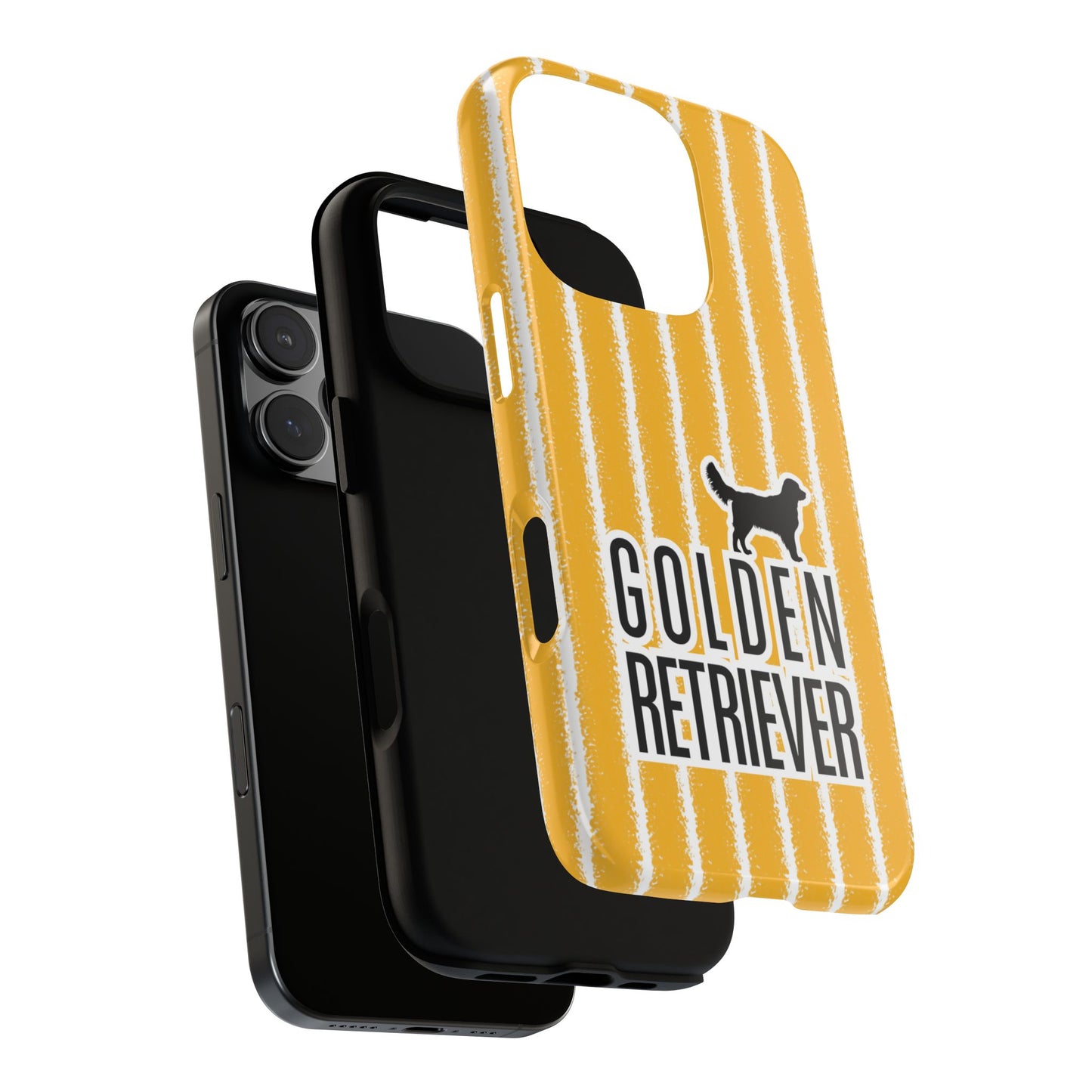 Golden Retriever Phone Case - Yellow Stripe Dog Design for iPhone & Samsung - Classic Dog Lover Gift