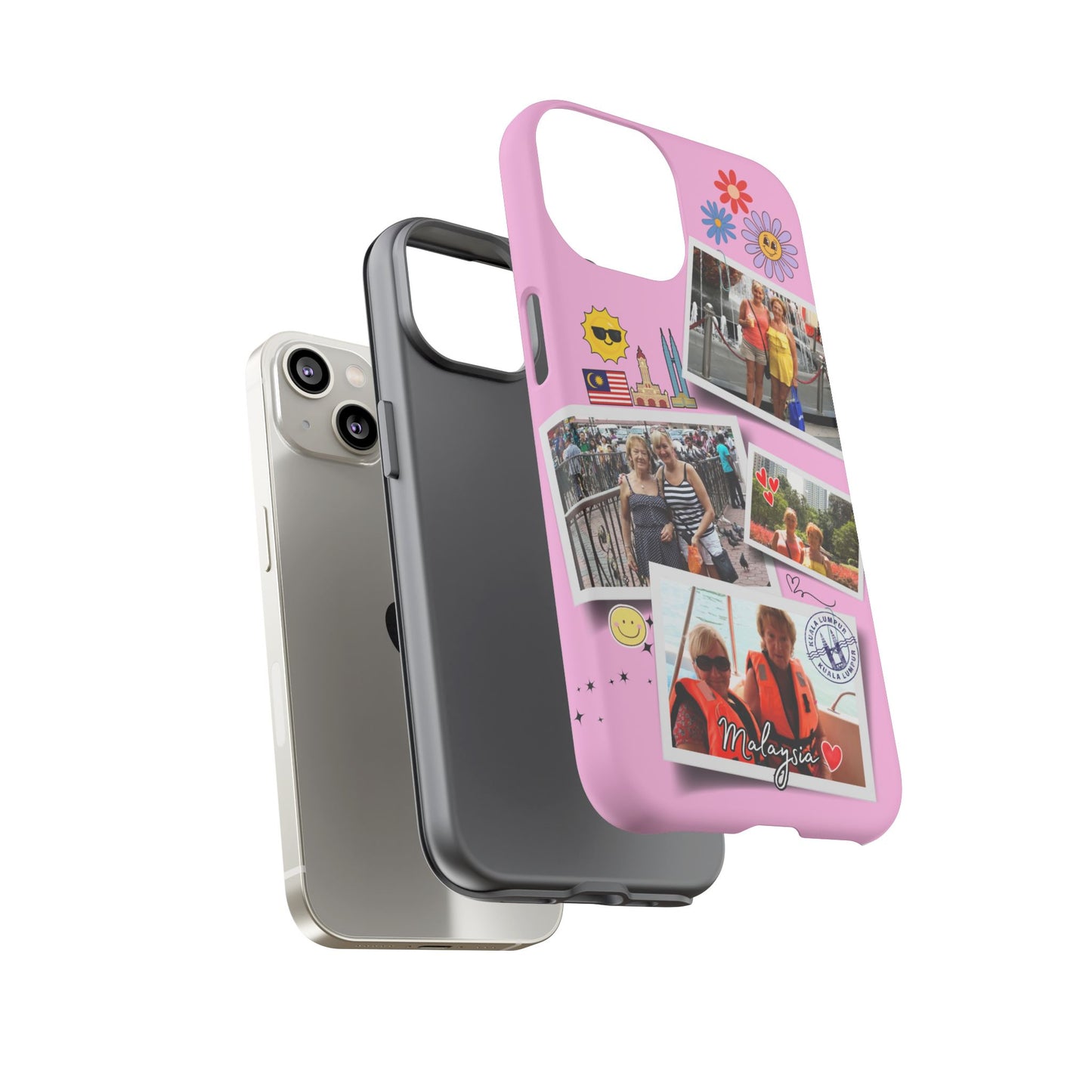 Custom iPhone 14 Case - Personal Photo Collage - Travel Memory Keepsake - Malaysia Theme