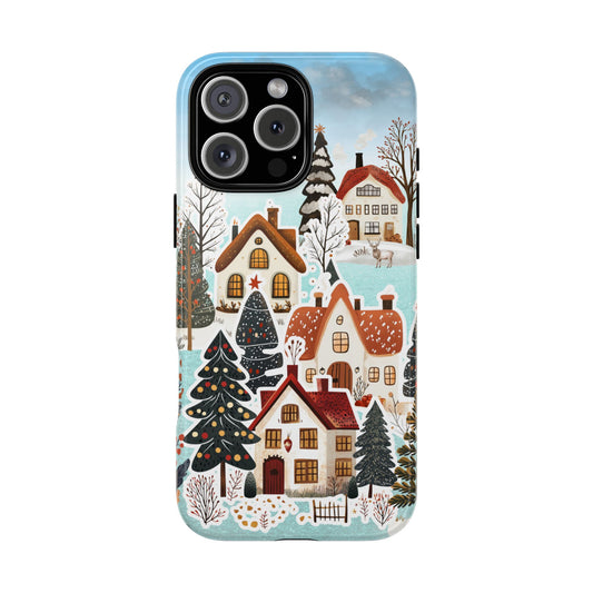Scandinavian Winter Village - Christmas Phone Case with Nordic Charm