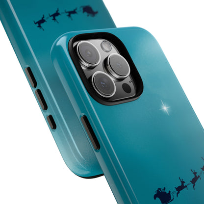 Santa Sleigh Tough Phone Case - Minimalist Christmas Night Sky Design