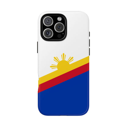 Philippines Flag Diagonal Phone Case - Sun Design Tough Case - Filipino Pride Cover - iPhone Samsung Galaxy Case