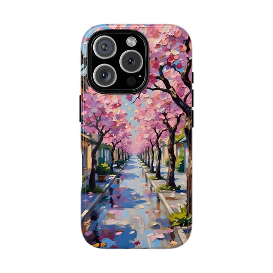 Impasto-Style of a Cherry Blossom Phone Case for iPhone 16 15 14 13 12 11 Pro Max,Samsung S25 S24 S23 S22 S21, Google Pixel, Gift for Her