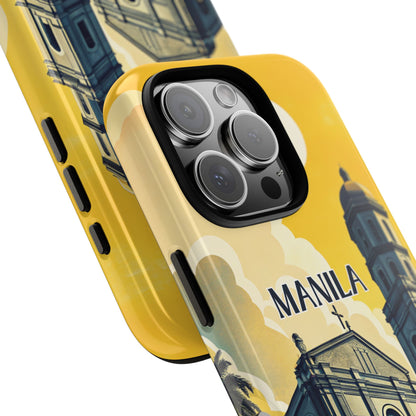 Vintage Manila Travel Phone Case for iPhone 16 15 14 13 12 11 Pro Max, Samsung Galaxy S25 S24 S23 S22 S21 S20 Plus Ultra and Google Pixel