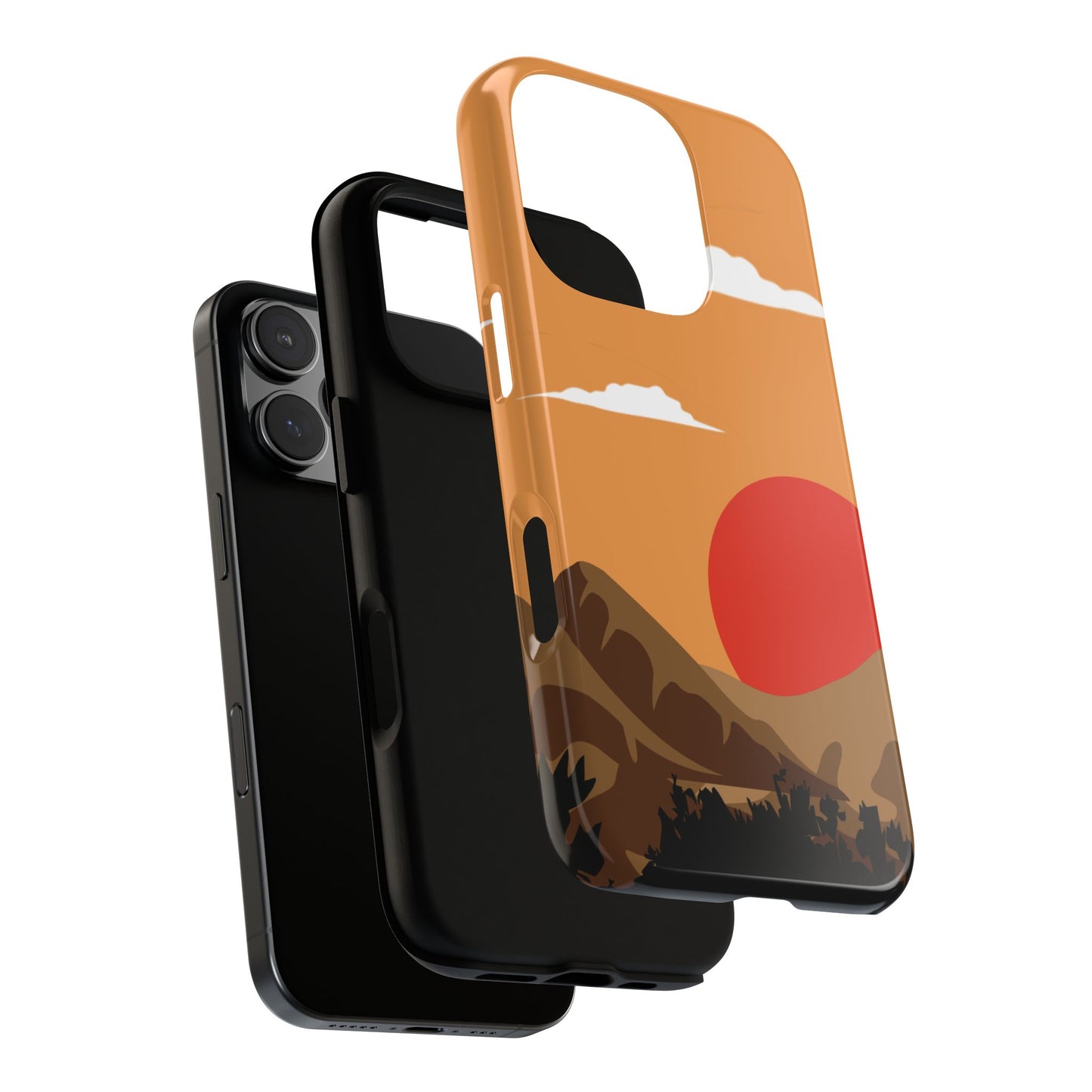 Retro Sunset Mountain Phone Case, Tough Cases, Nature Lover Gift, Outdoor Adventure Accessory, Hiking Phone Cover, Phone Protection