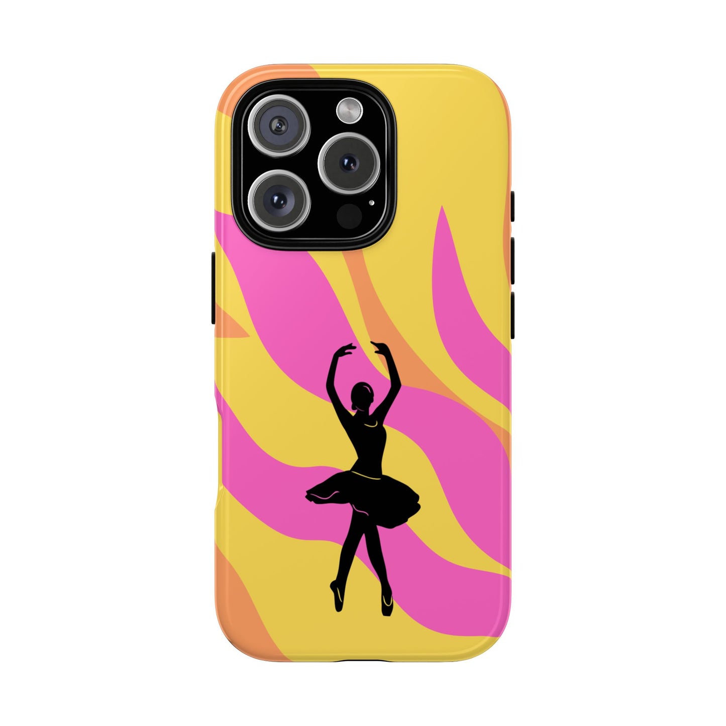 The Firey Ballerina Phone Case - Silhouette with Abstract Flames, Fits iPhone, Samsung Galaxy and Google Pixel, various models