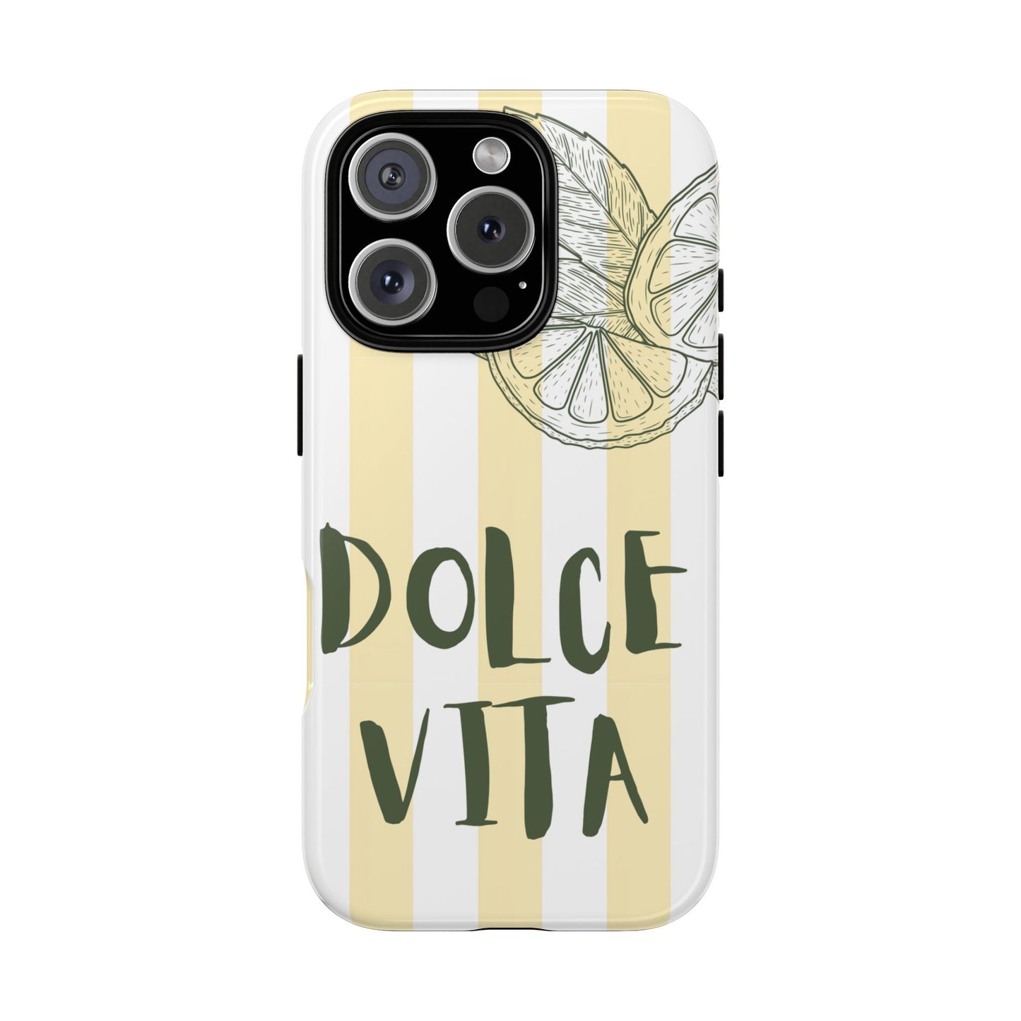 Dolce Vita Lemon Phone Case - Italian Summer Vibes Striped Design