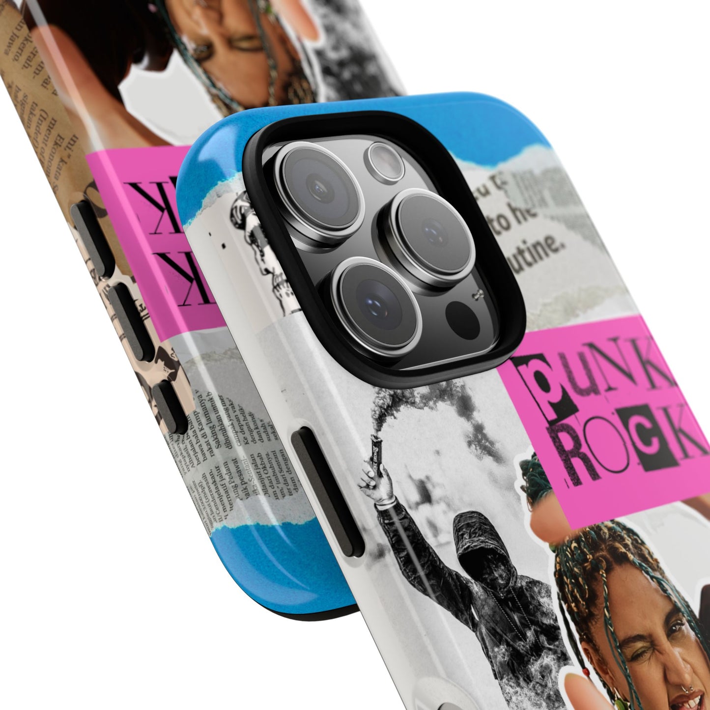 Punk Rock Collage Tough Phone Case - Edgy Riot Grrrl Style for iPhone & Samsung - Bold Alt Aesthetic