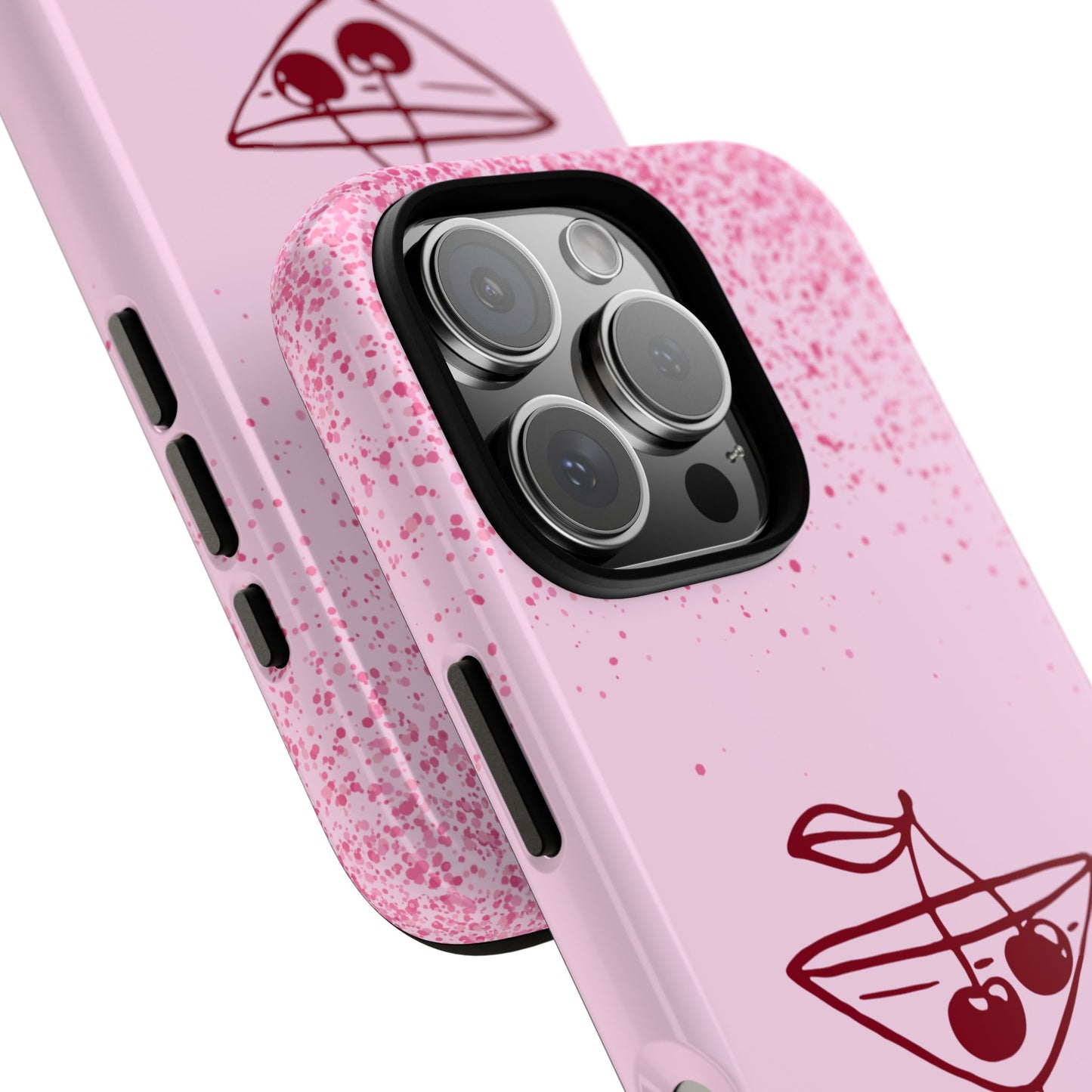Cherry Blossom Cocktail Phone Case with Pink Sprinkles for Popular Smartphones