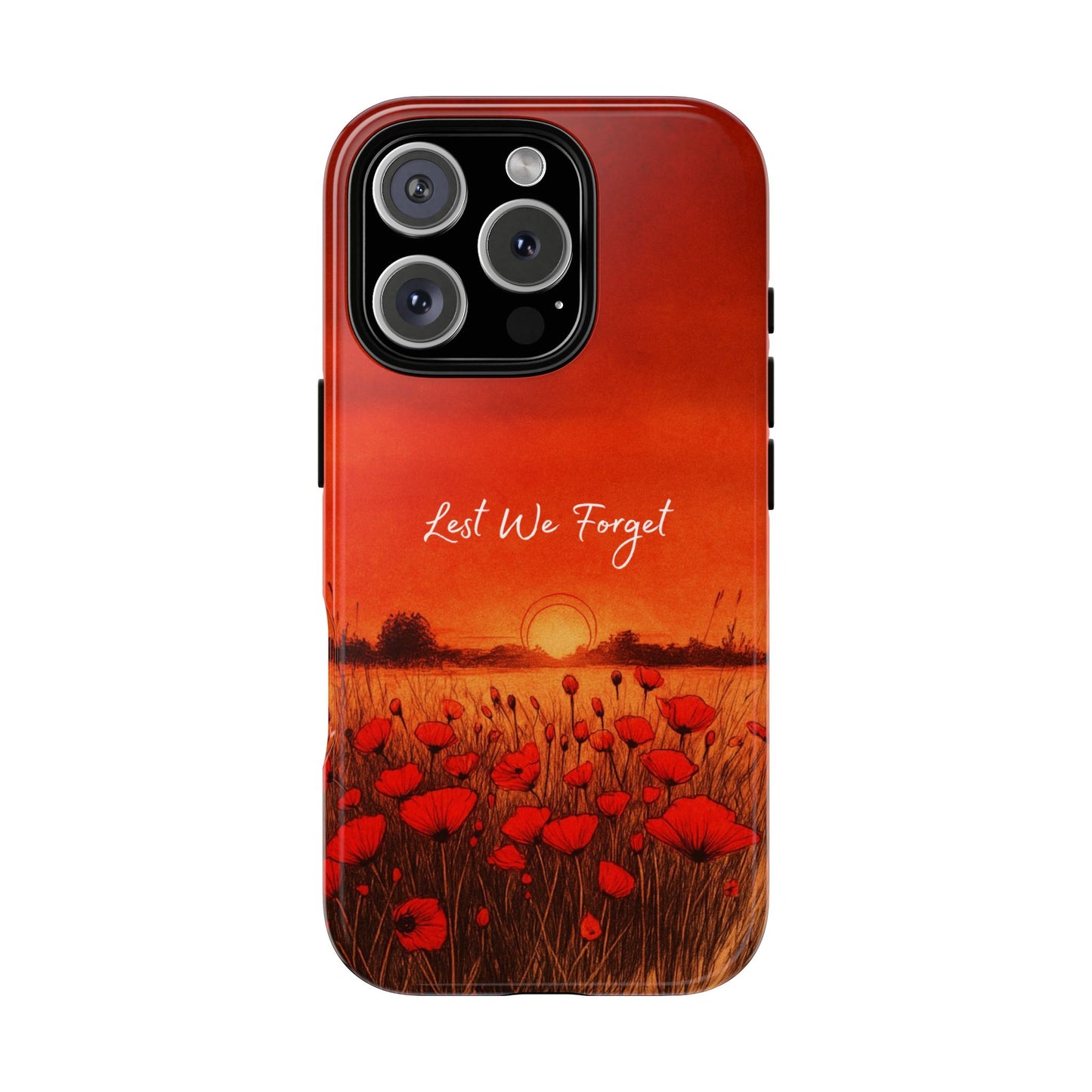 Lest We Forget – Red Poppies at Sunset Tough Phone Case