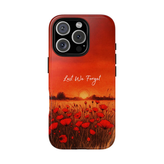 Lest We Forget – Red Poppies at Sunset Tough Phone Case