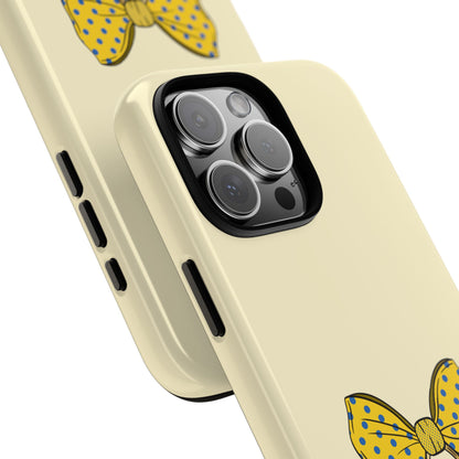 Yellow Polka Dot Bow Healthcare Hero Tough Phone Case - Medical Worker Gift - Bright Appreciation