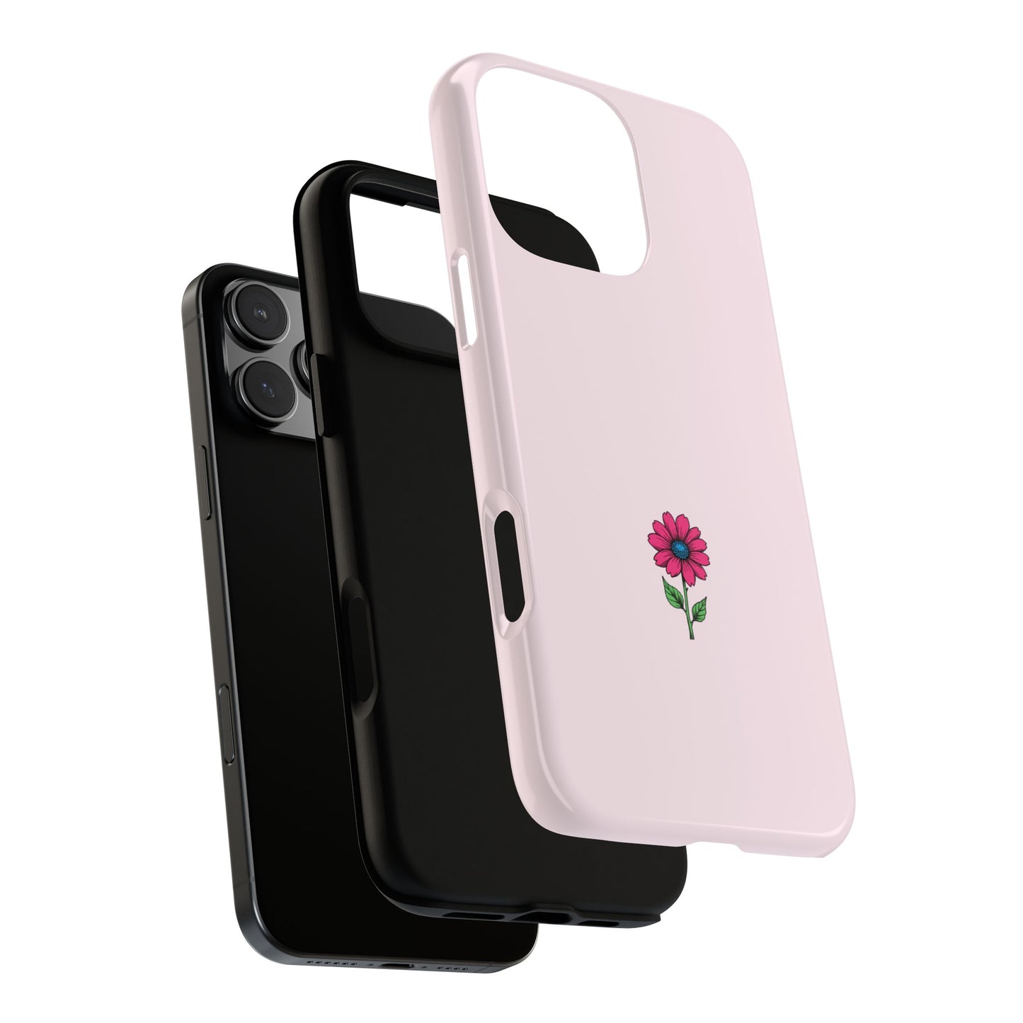 Minimalist Pink Flower Phone Case - Simple Botanical Art - Soft Blush Tough Case