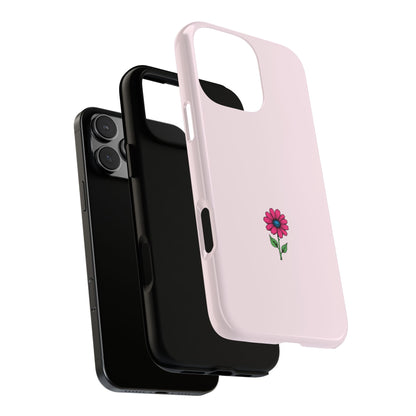 Minimalist Pink Flower Phone Case - Simple Botanical Art - Soft Blush Tough Case