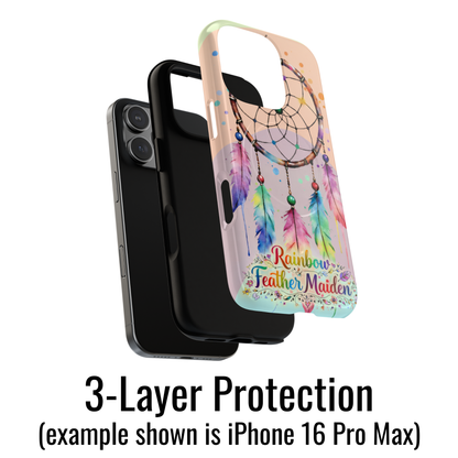 Custom Boho Rainbow Dreamcatcher Tough Magnetic Phone Case (Magsafe) - Bohemian Aesthetic Protective Cover for iPhone