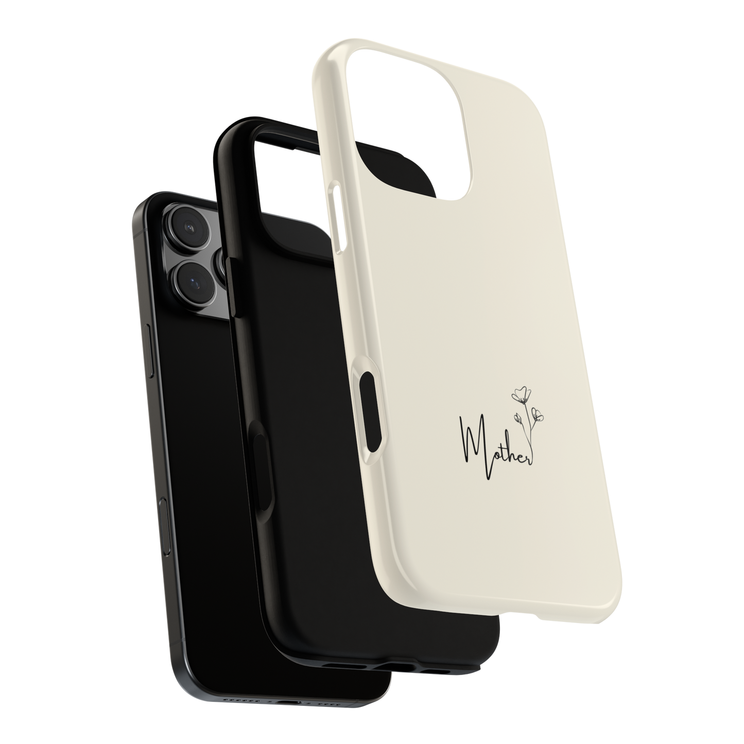 Mother Phone Case - Elegant Script Minimal Floral Design for Mother's Day